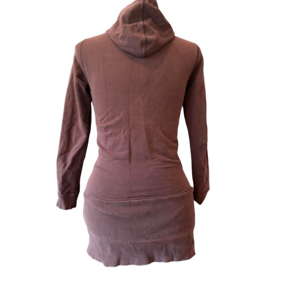 Nitrogen Long Brown hooded sweatshirt with front zipper Medium - Picture 2 of 7